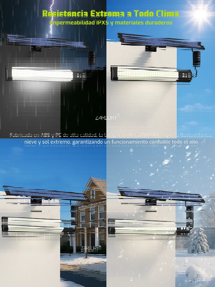 Lámpara Solar Exterior Para Pared Con Sensor Multifuncional